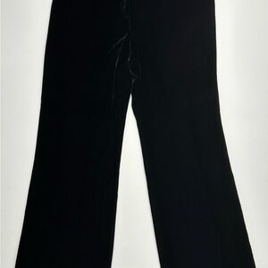 Ann Taylor Black Velvet Silk Blend Wide-Leg Trousers 6P Lined HOLIDAY EVENTS